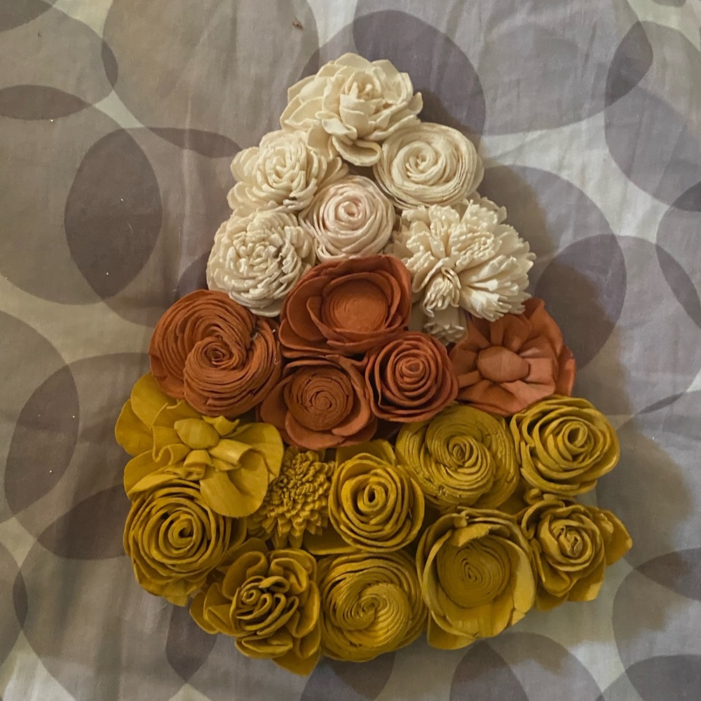 Fall sola wood flower candy corn
